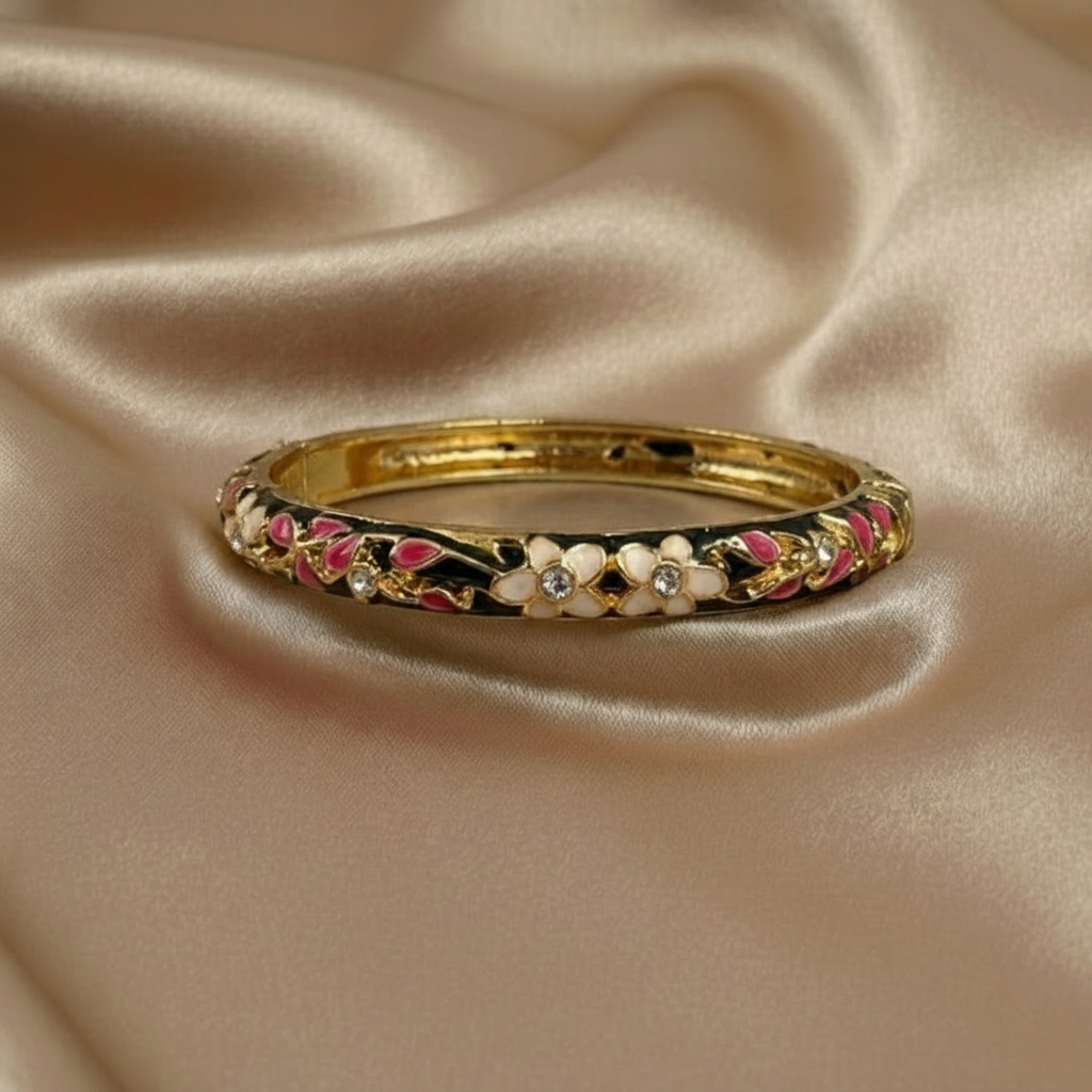 Donkerroze gouden bangle armband